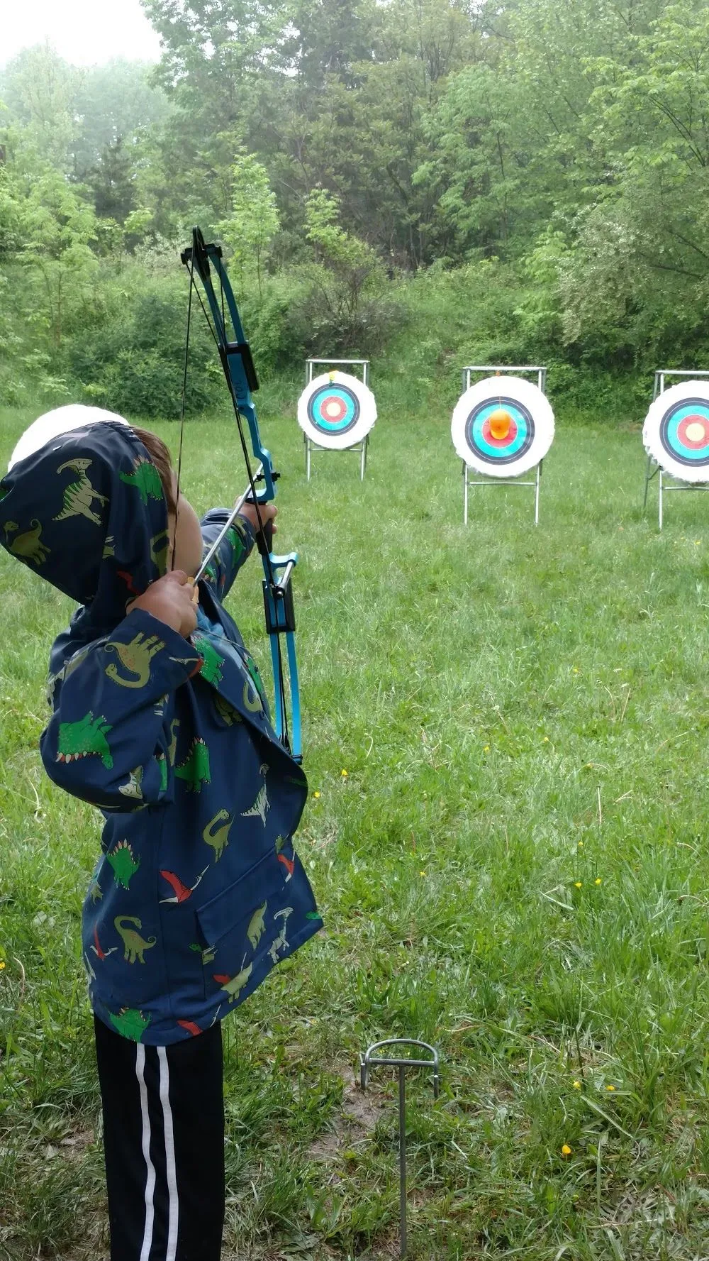 Archery practice on a campout